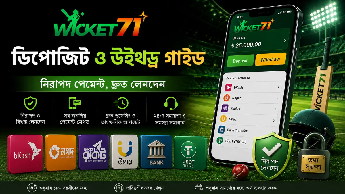 Wicket71 ডিপোজিট ও উইথড্র পেমেন্ট গাইড